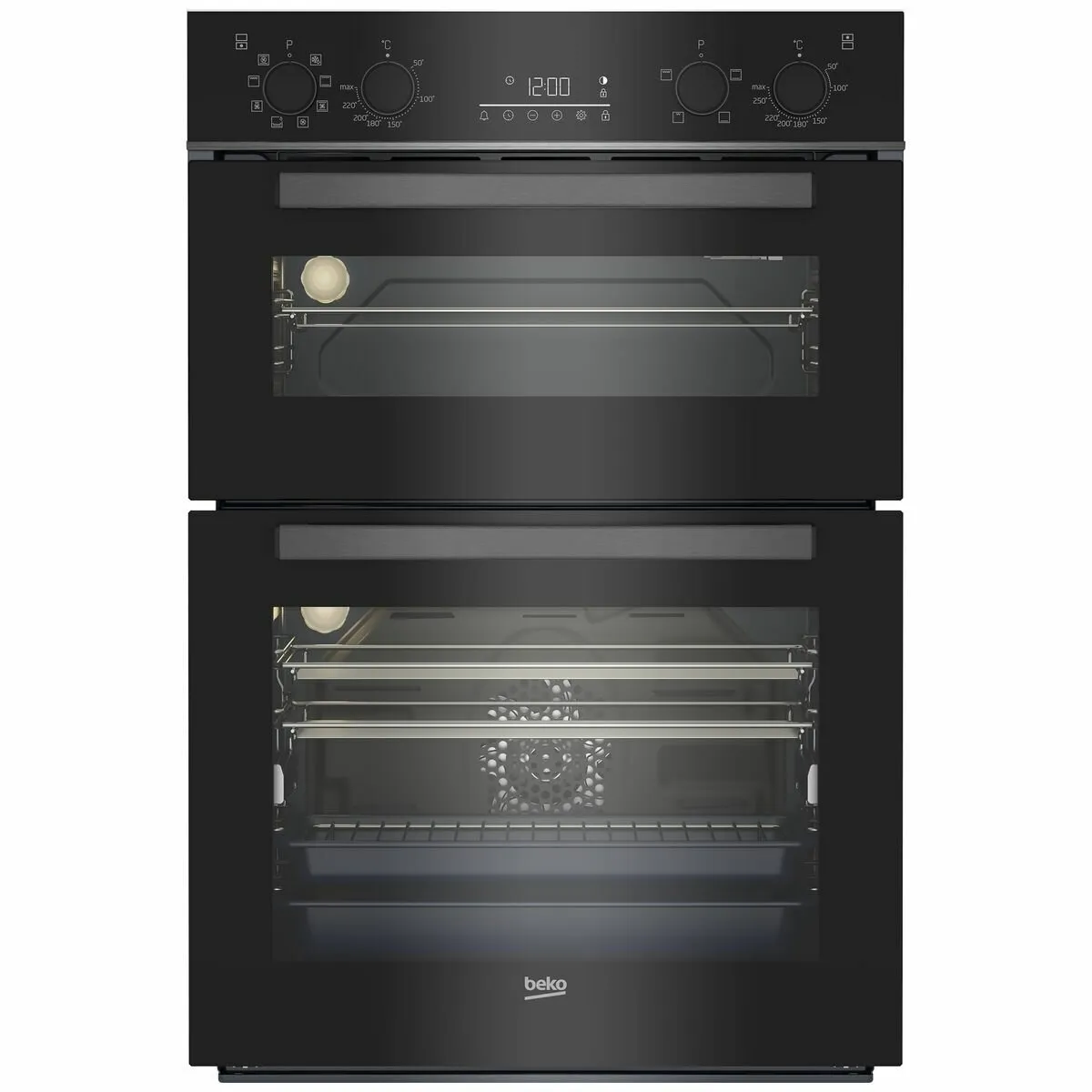 Beko 60cm Dark Stainless Steel BuiltIn Double Oven