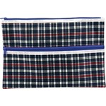 CELCO TARTAN PENCIL CASE 2 ZIP 375 X 264MM