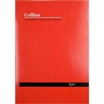 COLLINS A24 SERIES ACCOUNT BOOK DAY FEINT RULED STAPLED 24 LEAF A4 RED