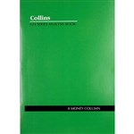 COLLINS 10208 SERIES A24 ACCOUNT AND ANALYSIS BOOK 8 MONEY COLUMN A4 24 LEAF STAPLED GREEN