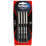 ARTLINE 200 FINELINER PEN 04MM BLACK PACK 3