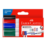 FABERCASTELL WHITEBOARD MARKERS BULLET 2MM ASSORTED WALLET 3