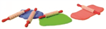 EDUCATIONAL COLOURS MINI PATTERN ROLLING PINS RED PACK 5