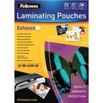 LAMINATING POUCHES FELLOWES A3 80 MICRON GLOSS PK99