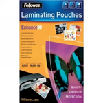 LAMINATING POUCHES FELLOWES A3 80 MICRON GLOSS PK24