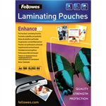 FELLOWES ENHANCE LAMINATING POUCH PRE PUNCHED 80 MICRON A4 CLEAR PACK 99