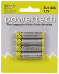 BATT NIMH AAA 12V 900MAH NIPPLE PK3