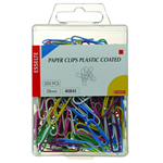 ESSELTE 40845 PAPER CLIPS PLASTIC COATED 28MM BOX 199