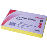 ESSELTE RULED SYSTEM CARDS 203 X 127MM YELLOW PACK 99