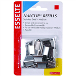 ESSELTE NALCLIP REFILLS MEDIUM SILVER PACK 49