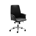 ACCORD MEDIUM BACK EXECUTIVE LEATHER CHAIR  BLACK