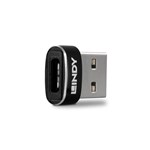 LINDY USBA MALE TO USBC FEMALE ADAPTER  GOLD PLATED 480MBPS