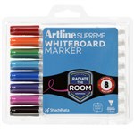 ARTLINE SUPREME ANTIMICROBIAL WHITEBOARD MARKER BULLET 15MM ASSORTED PACK 8