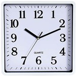 CARVEN WALL CLOCK SQUARE 250MM WHITE FRAME