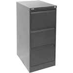 GO STEEL FILING CABINET 3 DRAWERS 460 X 620 X 1016MM BLACK RIPPLE