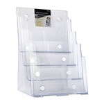 DEFLECTO BROCHURE HOLDER 4 POCKE 4TIER A4 CLEAR