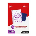 GBC IBICO BINDING COVER LEATHERGRAIN 300GSM A4 NAVY PACK 100