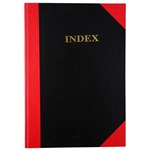 BLACK AND RED NOTEBOOK CASEBOUND RULED AZ INDEX 200 PAGE A4