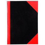BLACK AND RED NOTEBOOK CASEBOUND RULED 300 PAGE A4 GLOSS COVER
