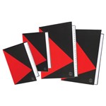 MARBIG NOTEBOOK FEINT RULED AZ INDEX HARD COVER CASEBOUND A5 100 LEAF BLACKRED