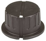 KNOB FLUTED PLAST  14IN D35XH19MM BLK