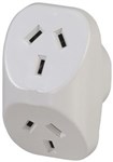 ADPT MAINS DBL 10A VSHAPE WHT