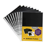 DISPLAY BOOK POCKET REFILLS 10S A3 BLACK INSERTS