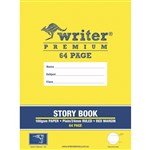 WRITER PREMIUM STORY BOOK 24MM HALF PAGE PLAIN HALF PAGE RULED 100GSM 64 PAGE 330 X 240MM DRILL