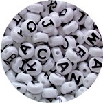 BEADS 6MMX6MM DIAMETER OF HOLE4MM ALPHABETS PK220