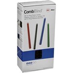 GBC PLASTIC BINDING COMB ROUND 21 LOOP 12MM A4 BLACK PACK 100