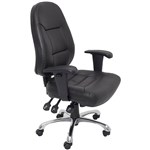RAPIDLINE PU300 ERGONOMIC TASK CHAIR HIGH BACK CHROME BASE ARMS PU BLACK