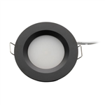 2W 1116VDC COOL WHITE LED DOWNLIGHT WITH PUSH BUTTON DIFFUSER BLACK
