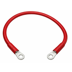 0 GAUGE TINNED BATTERY POWER LEAD  RED  750MM