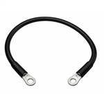 0 GAUGE TINNED BATTERY POWER LEAD  BLACK  750MM