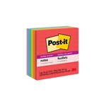 POST IT NOTES SUPER STICKY 6756SSAN 98X98 LINED ASST NEON PK6