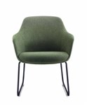 ASPEN SLED TUB CHAIR  OLIVE FABRIC  MODERN COMFORT