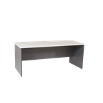 RAPID WORKER SLAB END DESK 1800MM W X 750MM D X 730MM H NATURAL WHITE TOP  IRONSTONE BASE
