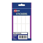 AVERY 932022 MULTIPURPOSE STICKERS RECTANGLE 18 X 38MM WHITE PACK 71