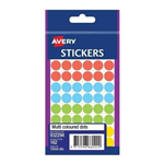 AVERY 932294 MULTIPURPOSE STICKERS CIRCLE 12MM MULTI COLOURED PACK 161