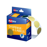 AVERY 937271 ROUND LABEL DISPENSER 24MM GOLD BOX 249