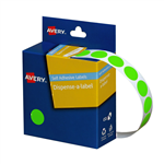 AVERY 937296 ROUND LABEL DISPENSER 14MM FLUORO GREEN BOX 699