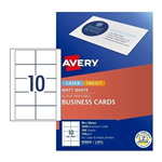 AVERY 959026 L7415 QUICK CLEAN BUSINESS CARD 150GSM 90 X 52MM MATTE WHITE PACK 999