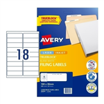 AVERY 959036 L7172 TRUEBLOCK FILING LABELS LASERINKJET 18UP WHITE PACK 24