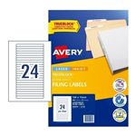 AVERY 959058 L7170 TRUEBLOCK FILING LABELS LASERINKJET 24UP WHITE PACK 24