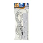 JACKSON POWERBOARD SURGE PROTECTED 4 OUTLET SWITCHED 3M WHITE