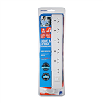 JACKSON POWERBOARD SURGE PROTECTED 6 OUTLET SWITCHED 900MM WHITE