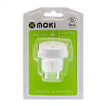 MOKI AUNZ TRAVEL ADAPTOR FOR EUROPE WHITE