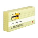 POSTIT 6306PK LINED NOTES 76 X 76MM CANARY YELLOW PACK 5
