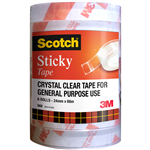 SCOTCH 502 STICKY TAPE 24MM X 66M PACK 5