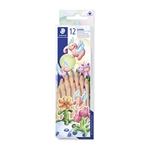 STAEDTLER 128 NATURAL JUMBO TRIANGULAR COLOURED PENCILS ASSORTED PACK 11